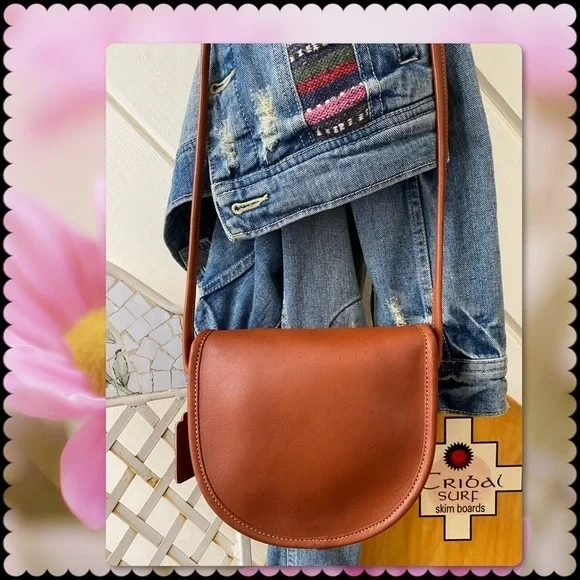 VINTAGE COACH BRITISH TAN LEATHER CROSSBODY MINI BAG 9825 - Picture 10 of 17